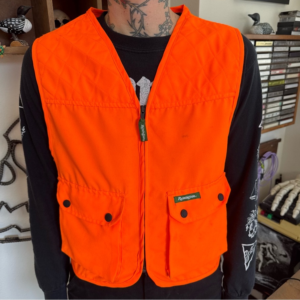 Remington Blaze Orange Zip Up Hunting Vest ~ Size Small